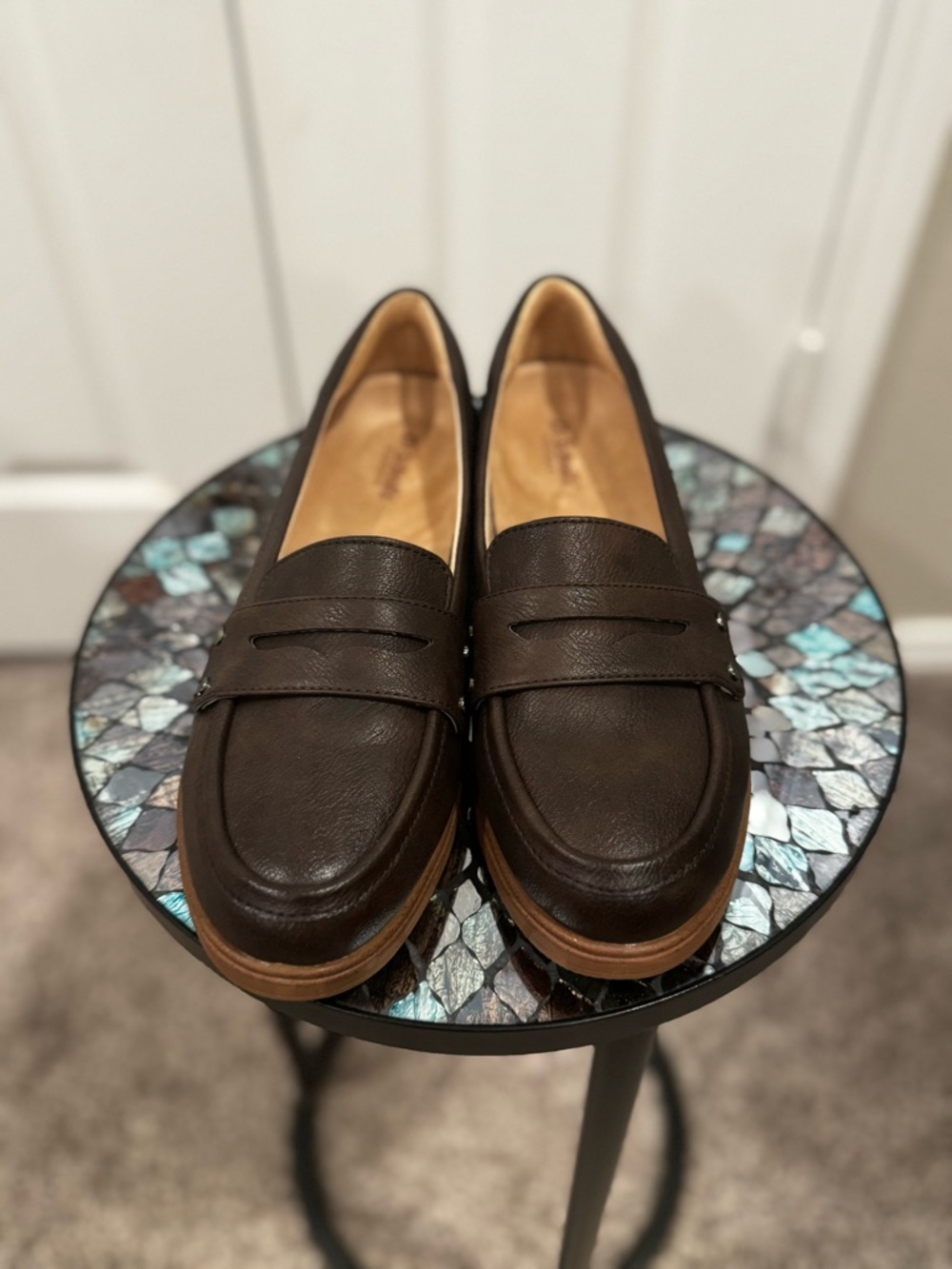 Dr. Scholl's Dark Brown Leather Women's Loafers - Picture 3 of 7